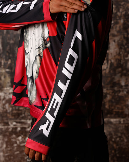 Loiter X WWE The Rock Motorcross Long Sleeve Jersey Red/Black