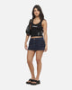 Ed Hardy Women's Waxed Denim Skirt Mid Blue