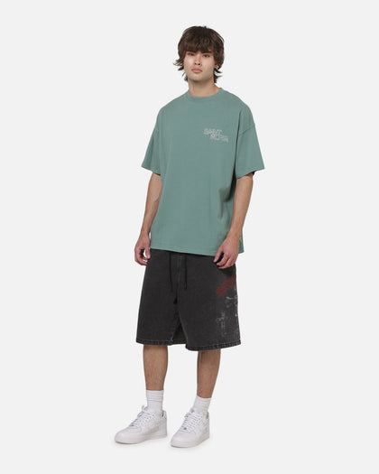 Saint Morta Graves Baggy Walk Shorts Black Shadow