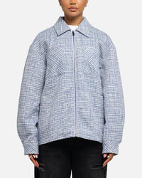 XXIII Boucle Tweed Zip Jacket Teal/Blue/Purple