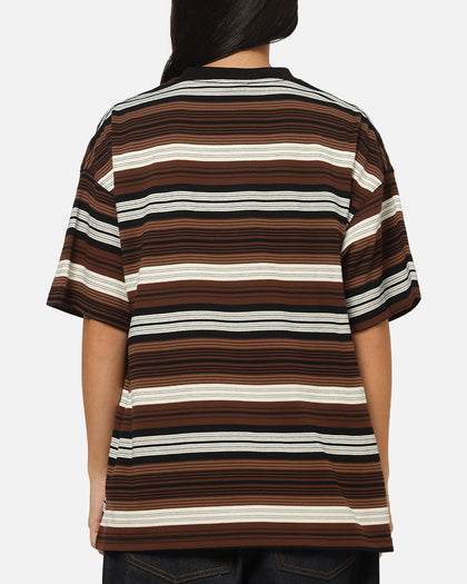 Carre Striped Pocket T-Shirt Brown Stripe