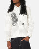 Ed Hardy Euro Button Up Shirt White Pinstripe