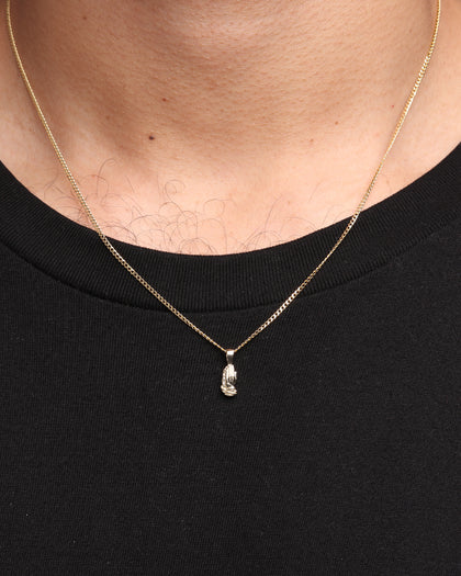 Mister Mini Praying Hands Pendant 14KT Gold