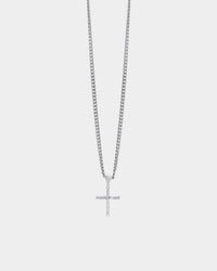 Saint Morta Iced Mini Cross Pendant Iced White Gold