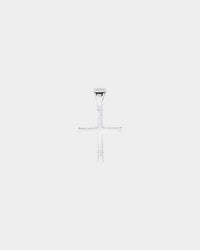 Saint Morta Iced Mini Cross Pendant Iced White Gold