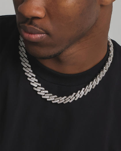 Saint Morta Interlink 20" Necklace Iced White Gold