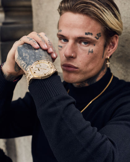 Saint Morta Medio Premierre Watch Iced Gold