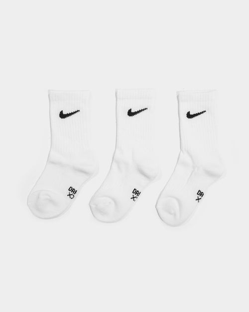 Nike Kids' Cushioned Crew 3 Pack White