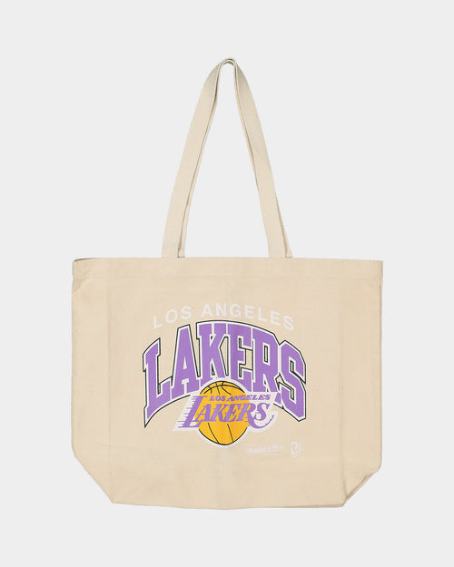 Mitchell & Ness Los Angeles Lakers Keyline Tote Bag Cream