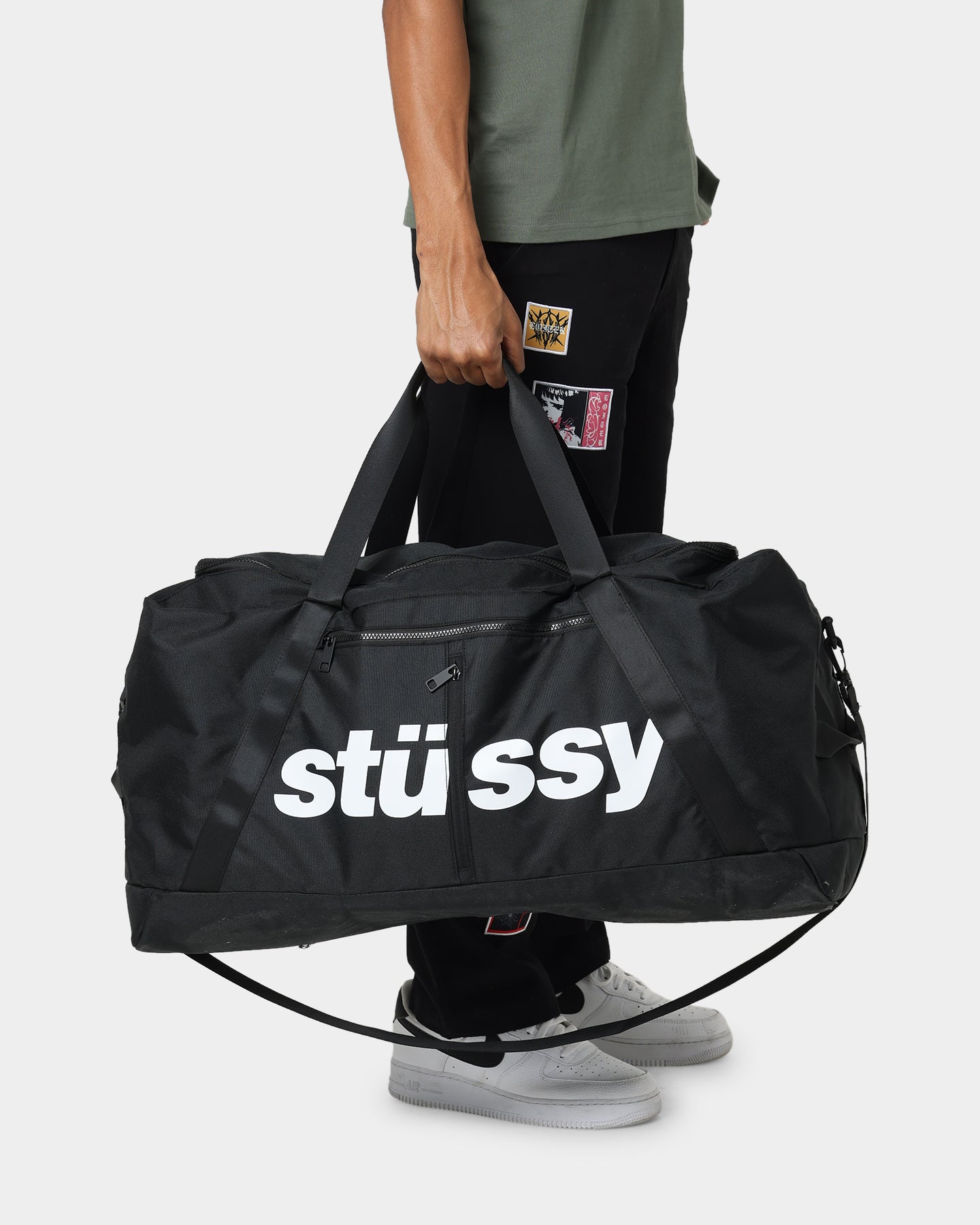 Stussy Italic Duffle Bag Black | Culture Kings NZ