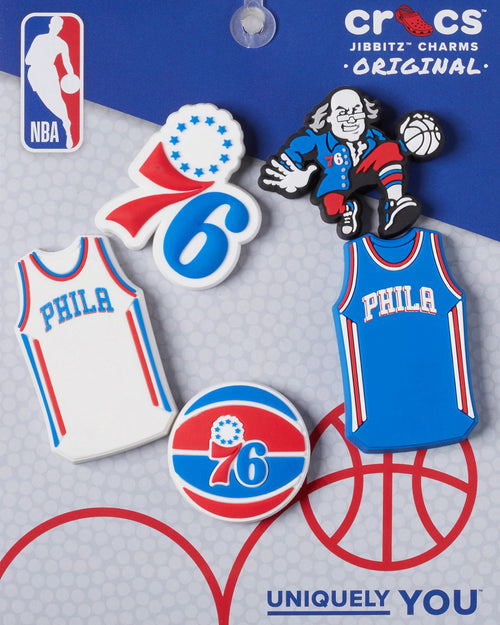 Crocs X NBA Philadelphia 76ers 5 Pack Jibbitz Charms Multi