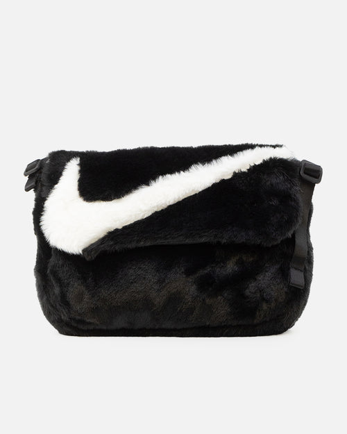 Nike Sportswear Futura 365 Faux Fur Crossbody Bag Black/Black/White