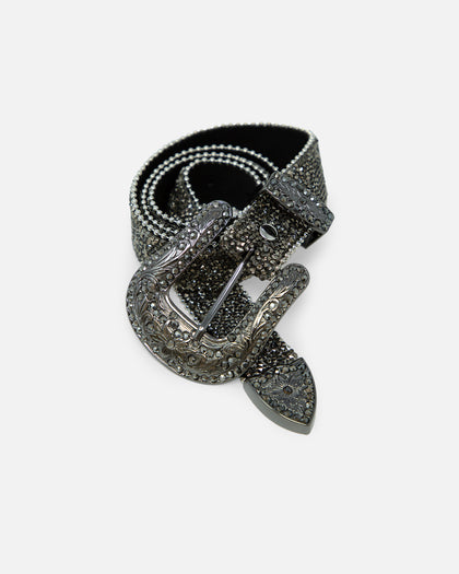 MNML Caviar Crystal Belt Black