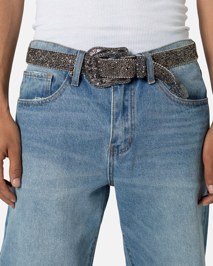 MNML Caviar Crystal Belt Black