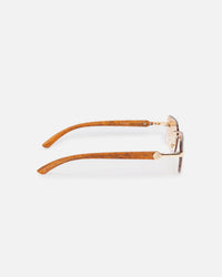 Belvoir & Co Diamond Cut Hampton Sunglasses Wood/Tea