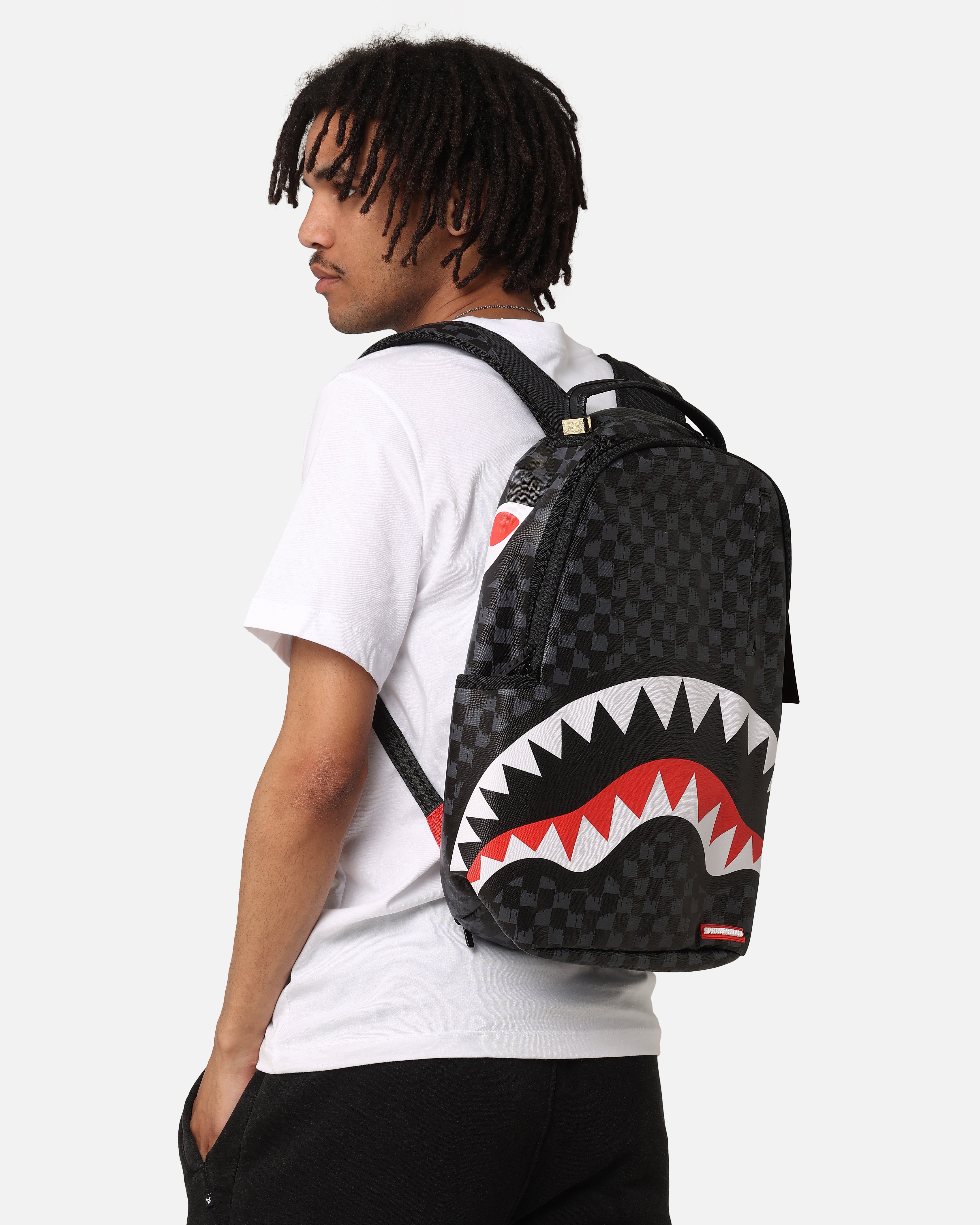 Sprayground Drip Check Shark Backpack Multi | Culture Kings NZ