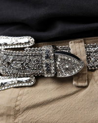 MNML Chevron Caviar Belt Silver