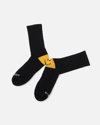 Market X Smiley Heel Crew Socks Black