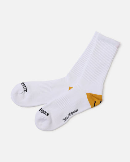 Market X Smiley Heel Crew Socks White