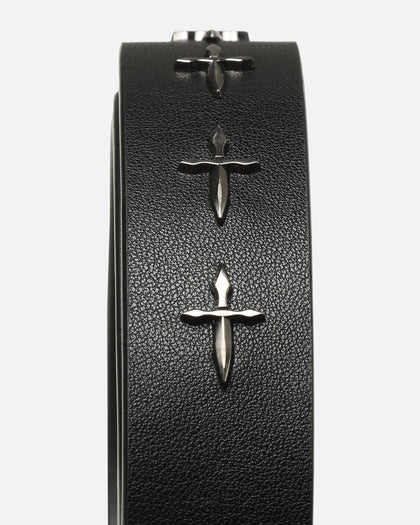 Saint Morta Crossfire Leather Belt Black