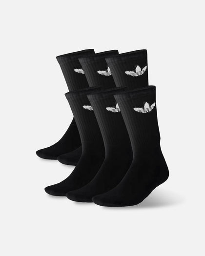 Adidas Trefoil Cushioned Crew Socks 6 Pack Black