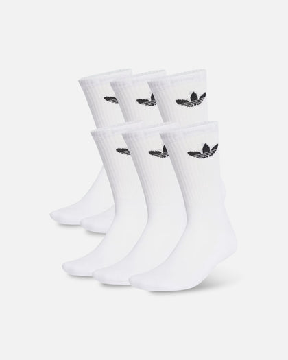 Adidas Trefoil Cushioned Crew Socks 6 Pack White