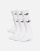 Adidas Trefoil Cushioned Crew Socks 6 Pack White