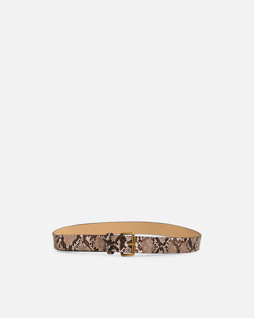 Saint Morta Snakeskin Belt Brown