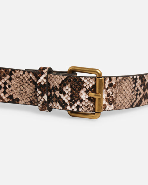 Saint Morta Snakeskin Belt Brown