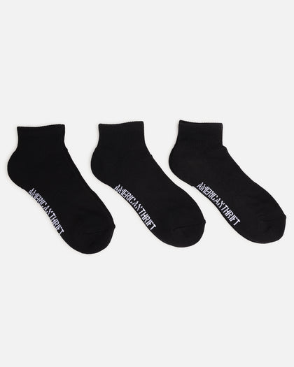 American Thrift Classic Ankle Socks 3 Pack Black