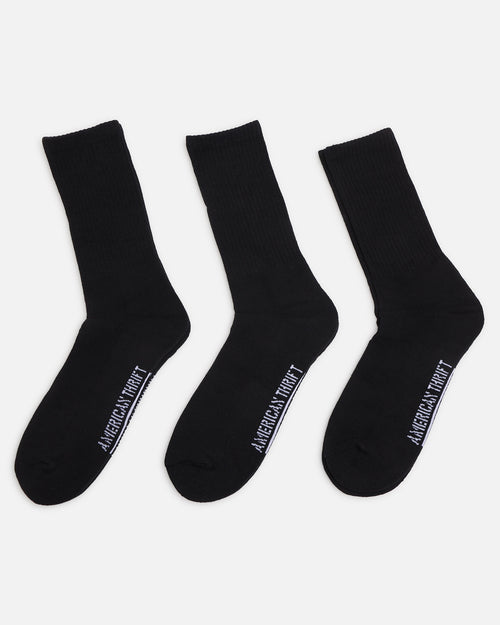 American Thrift Classic Crew Socks 3 Pack Black