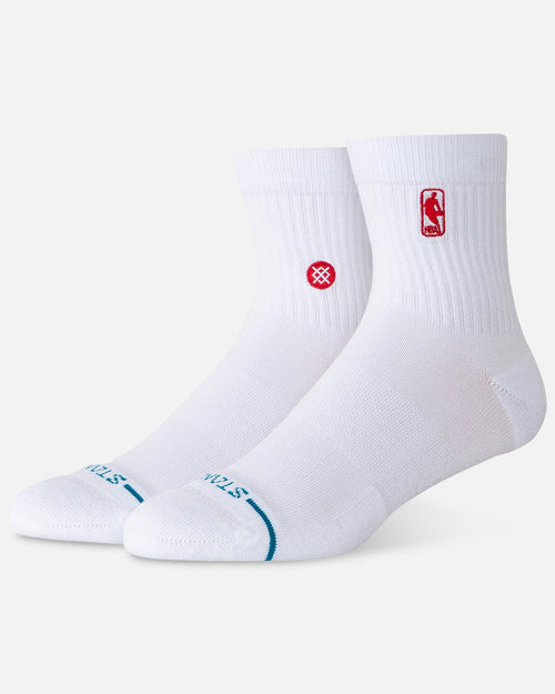 Stance NBA Logoman Quarter Socks White/Red