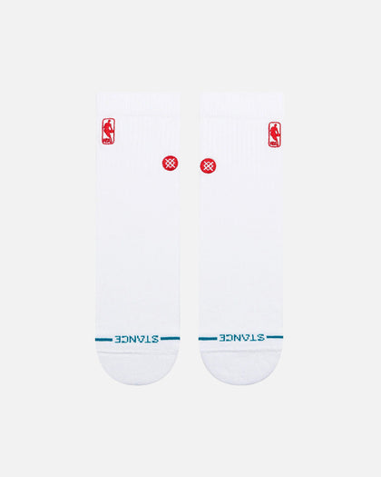 Stance NBA Logoman Quarter Socks White/Red Culture Kings NZ