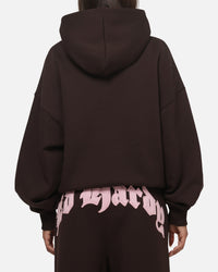 Ed Hardy Women's Distressed Hoodie Brown