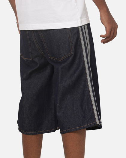 Adidas  Adicolor Jorts Mid-Rise Straight Leg Firebird Shorts Indigo Denim