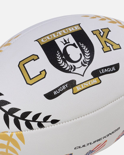 Culture Kings NFS Rugby Ball 24 White/Black/Gold.