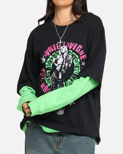 Avril Lavigne Avril Layered Long Sleeve T-Shirt Black Wash