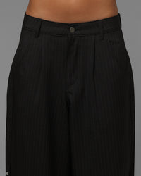 Loiter Eastern Bloc Pinstripe Trousers Black Pinstripe