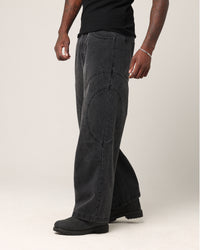 Saint Morta Onyx Panelled Amplus Jeans Black Wash