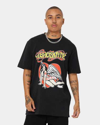 Aerosmith Angel Heart Vintage T-Shirt Washed Black
