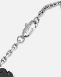 Saint Morta Onyx Clover Bracelet White Gold