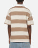 Vouseti Post Game Polo Shirt Latte White Stripe