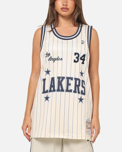 Mitchell & Ness Los Angeles Lakers Shaquille O'Neal #34 Playoff Energy Swingman Jersey Off White
