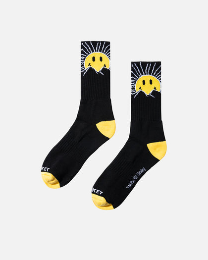 Market X Smiley Sunrise Socks Black