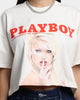 Playboy X Culture Kings Women's Shhh Crop T-Shirt Off White