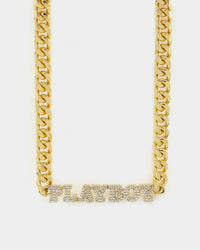Playboy PB Iced Choker 10mm Chain Gold