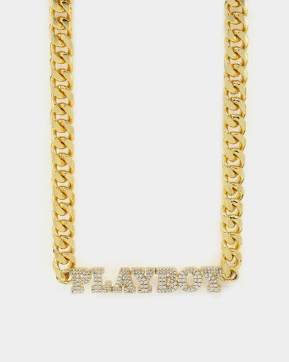 Playboy PB Iced Choker 10mm Chain Gold