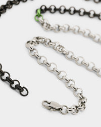 Loiter 18" Split Chain Necklace Black/Silver/Green