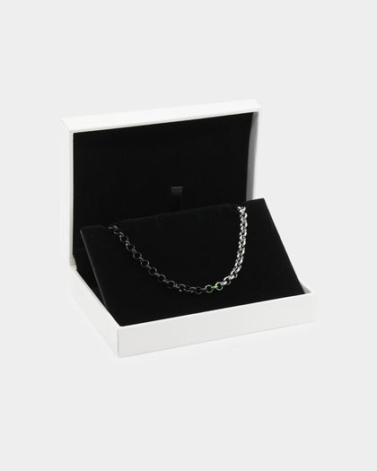 Loiter 18" Split Chain Necklace Black/Silver/Green