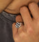 Loiter Checkerboard Signet Ring Silver/Black/White
